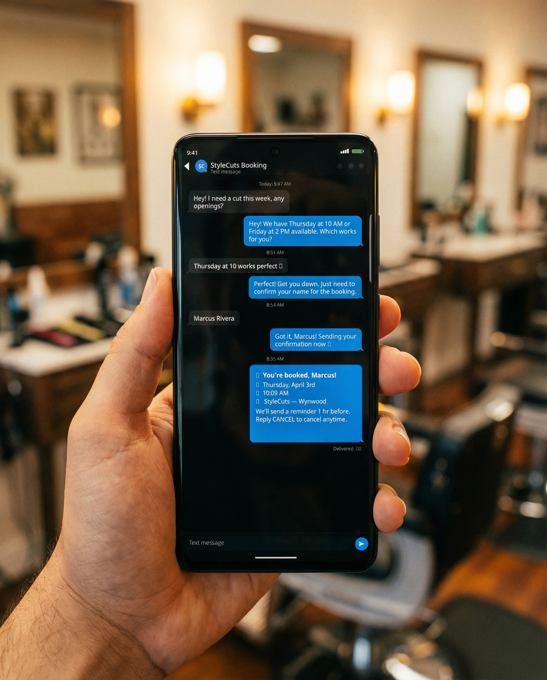 TextMy booking confirmation